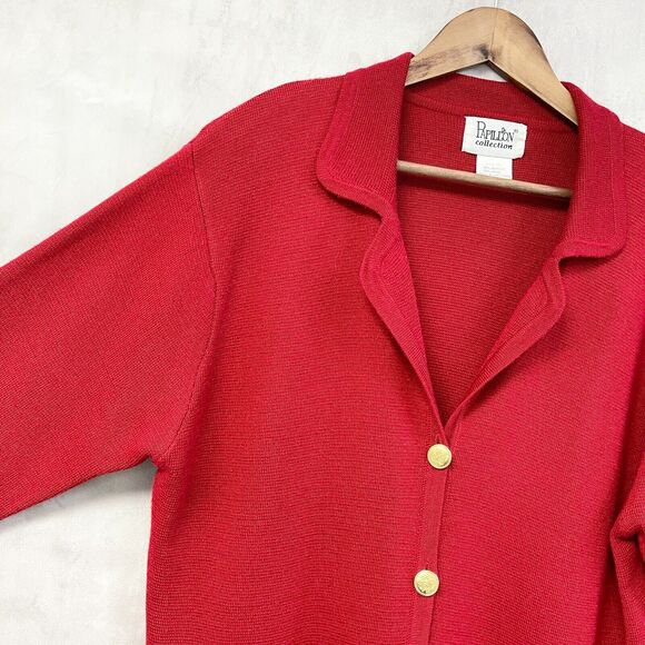 VTG Papillon Collection Cardigan Sweater Womens Large Minimalist Old Money Retro - Picture 2 of 12